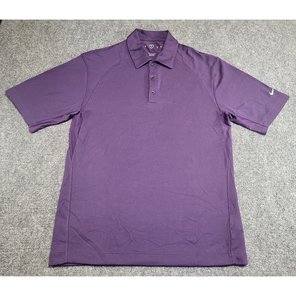 Nike Golf Fit Dry Purple Polo Golf Shirt 100% Polyester Men's Size Medium